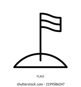 flag icon. Line Art Style Design Isolated On White Background