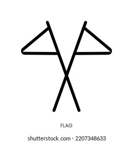 flag icon. Line Art Style Design Isolated On White Background