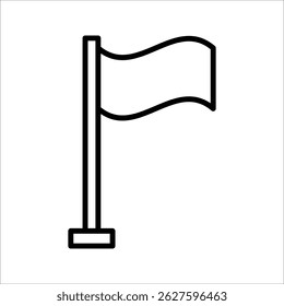Ícone da bandeira, desenho da linha Símbolo fundo branco isolado. ilustração vetorial. cor editável.