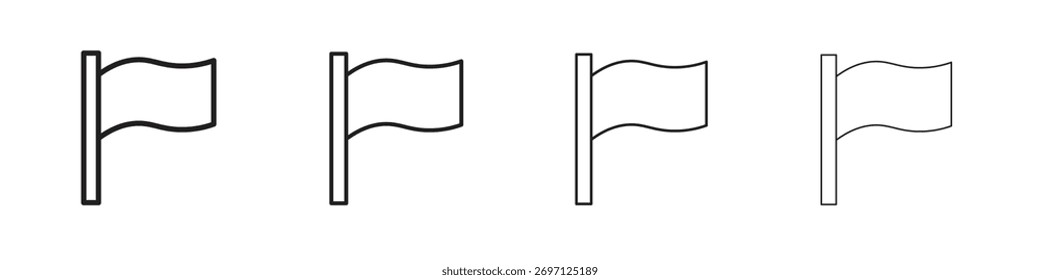 Flag icon line design. thin line vector icon set.
