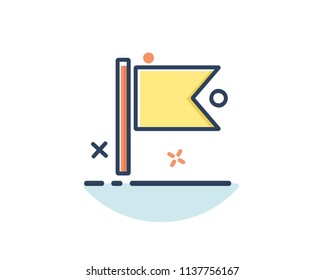 flag icon line filled design illustration,designed for web and app