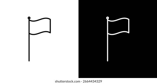 Ícone de sinalizador em formas de linha, ilustração de vetor de design de linha fina