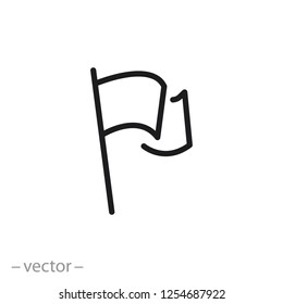 flag icon, line sign on white background - editable vector illustration eps10