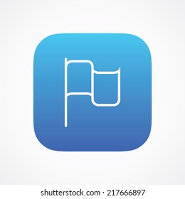 Flag icon in line style on the rounded button