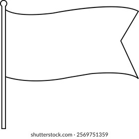 Flag icon. Line waving flag icon. flag isolated on transparent background. Vector illustration.