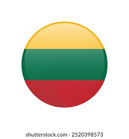 Flag icon of Lithuania. Isolated on white vector illustration