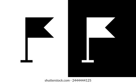 Flag icon. Location marker. Object location symbol. Mark on the map. Team or country designation.