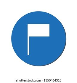 Flag icon. Location marker symbol. Flat design style. eps10