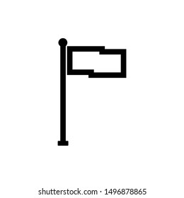 Flag icon. Location marker symbol.