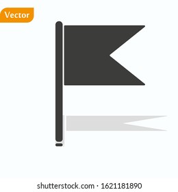 Flag icon. Location marker symbol. Flat design style.