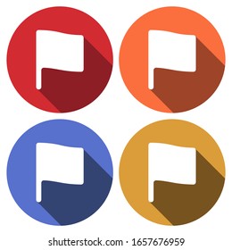 Flag icon. Location marker symbol. Flat design style.