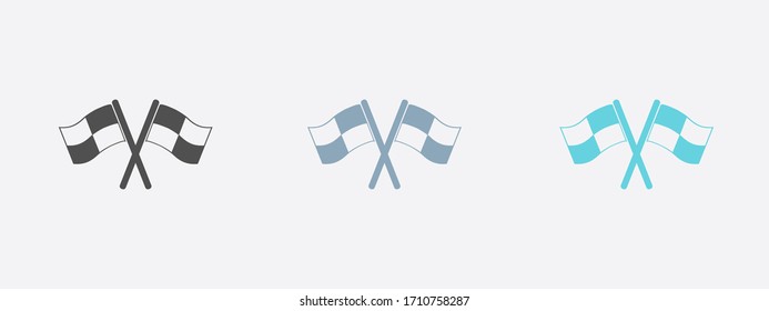 Icono de marca. Símbolo de marcador de posición. С señal de las banderas rotas. Diseño plano.