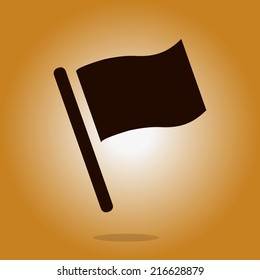 Flag icon. Location marker symbol. Flat design style.