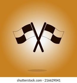 Flag icon. Location marker symbol. Flat design style.