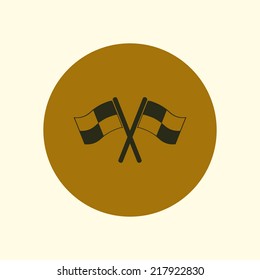 Flag icon. Location marker symbol. Flat design style.