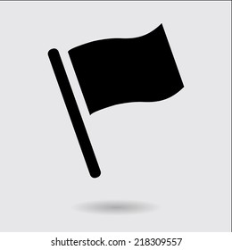 Flag icon. Location marker symbol. Flat design style.
