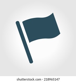 Flag icon. Location marker symbol. Flat design style.