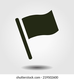 Flag icon. Location marker symbol. Flat design style.