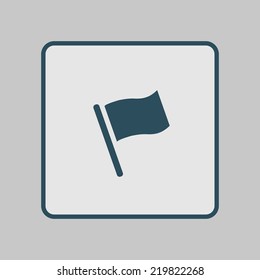 Flag icon. Location marker symbol. Flat design style.