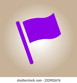 Flag icon. Location marker symbol. Flat design style.
