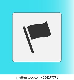 Flag icon. Location marker symbol. Flat design style.