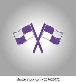 Flag icon. Location marker symbol. Flat design style.