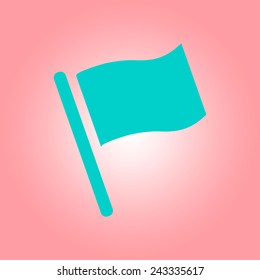 Flag icon. Location marker symbol. Flat design style.