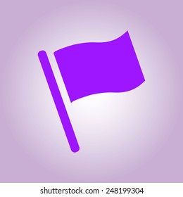 Flag icon. Location marker symbol. Flat design style.