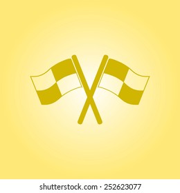 Flag icon. Location marker symbol. Ã?Â�Ã?Â¡heckered flags sign. Flat design style.