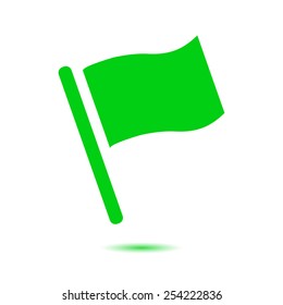 Flag icon. Location marker symbol. Flat design style.