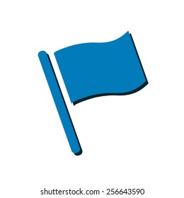 Flag icon. Location marker symbol. Flat design style.