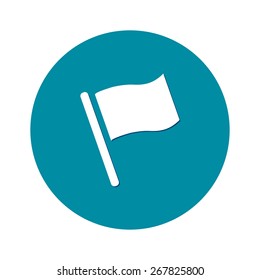 Flag icon. Location marker symbol. Flat design style.