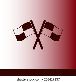 Flag icon. Location marker symbol. checkered flags sign. Flat design style.