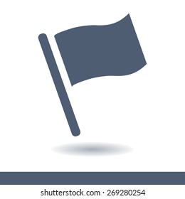 Flag icon. Location marker symbol. Flat design style.