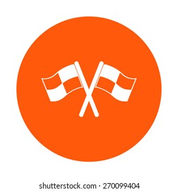 Flag icon. Location marker symbol. Flat design style.