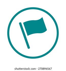Flag icon. Location marker symbol. Flat design style.