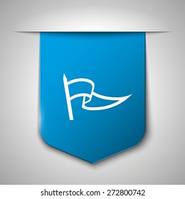 Flag icon. Location marker symbol. Flat design style.