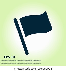Flag icon. Location marker symbol. Flat design style.
