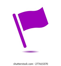 Flag icon. Location marker symbol. Flat design style.