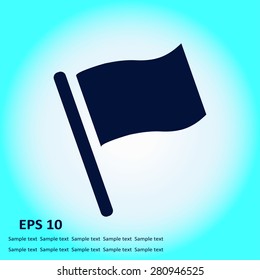 Flag icon. Location marker symbol. Flat design style.