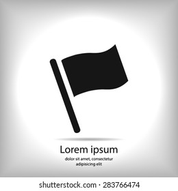 Flag icon. Location marker symbol. Flat design style.