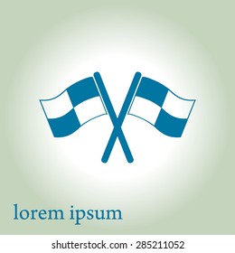 Flag icon. Location marker symbol. Ã�Â¡heckered flags sign. Flat design style.