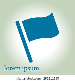 Flag icon. Location marker symbol. Flat design style.