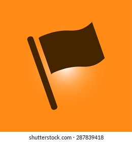 Flag icon. Location marker symbol. Flat design style.