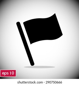 Flag icon. Location marker symbol. Flat design style.