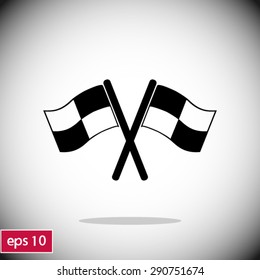 Flag icon. Location marker symbol.  flags sign. Flat design style