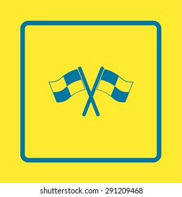 Flag icon. Location marker symbol. checkered flags sign. Flat design style.
