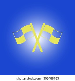 Flag icon. Location marker symbol. Ã�Â¡heckered flags sign. Flat design style.