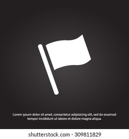 Flag icon. Location marker symbol. Flat design style.