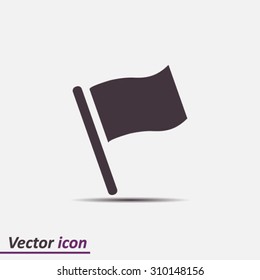 Flag icon. Location marker symbol. Flat design style.